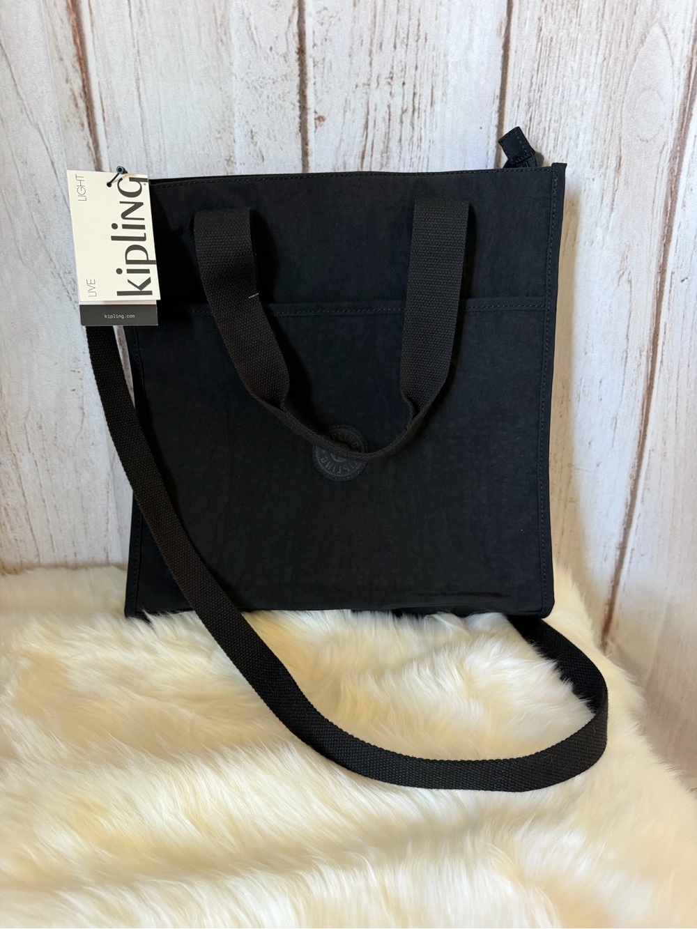 NWT Kipling Inara Small Crossbody Tote Bag Black Tonal